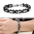 Fashion Hot Bijoux Bijoux en acier inoxydable Silver Black Bijoux Bracelet Bracelet